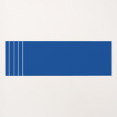 Geometrisch marineblauw en wit monogram yogamat (Achterkant (horizontaal))