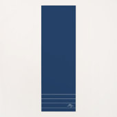 Geometrisch marineblauw en wit monogram yogamat (Voorkant)