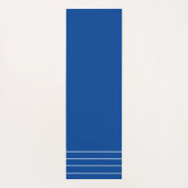 Geometrisch marineblauw en wit monogram yogamat (Achterkant)