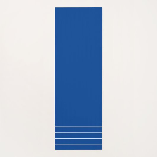 Geometrisch marineblauw en wit monogram yogamat (Achterkant)