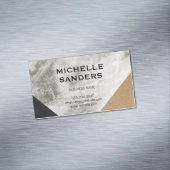 Geometrisch marmer Faux lederen ambacht Magnetisch Visitekaartje (Voorbeeld)