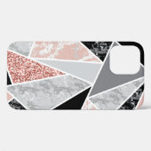Geometrisch marmer met roze glitter: naadloos Case-Mate iPhone case (Achterkant (horizontaal))