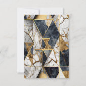 Geometrisch marmer, wijnglas, ballonnen, pensioen kaart (Achterkant)