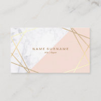 Geometrisch Marmeren Gouden Lichtrose Visitekaartj