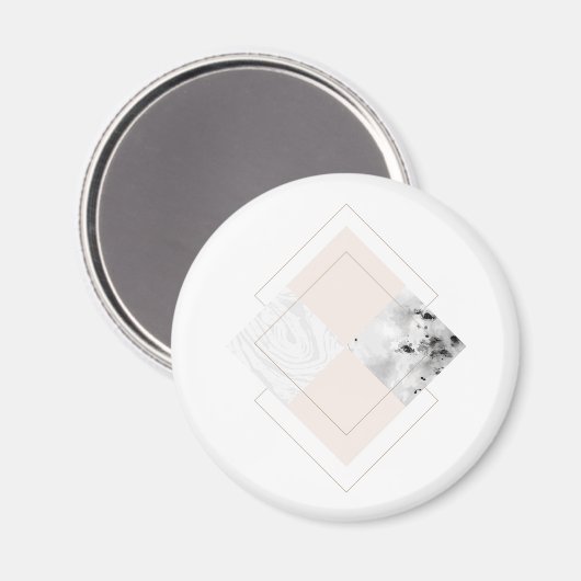 Geometrisch marmerontwerp magneet (Voorkant / Achterkant)