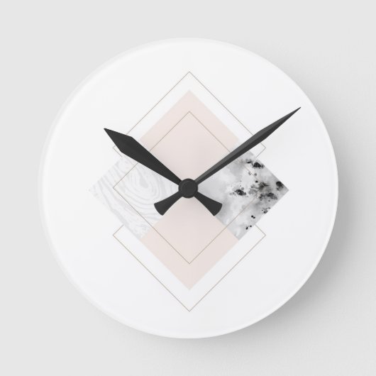 Geometrisch marmerontwerp ronde klok (Voorkant)