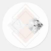 Geometrisch marmerontwerp ronde sticker (Voorkant)