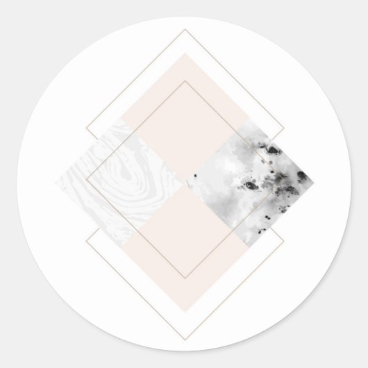 Geometrisch marmerontwerp ronde sticker (Voorkant)