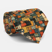 Geometrisch Marvel: boeiende kubistische stijl Stropdas (Opgerold)