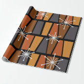 Geometrisch MCM Abstract verbrand Sinaasappel Cadeaupapier (Uitgerold)