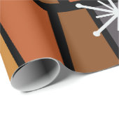 Geometrisch MCM Abstract verbrand Sinaasappel Cadeaupapier (Rol Hoek)