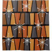 Geometrisch MCM Abstract verbrand Sinaasappel Douchegordijn (Voorkant)