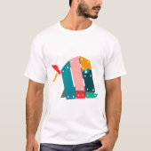 Geometrisch mechanisch vis T-shirt (Voorkant)