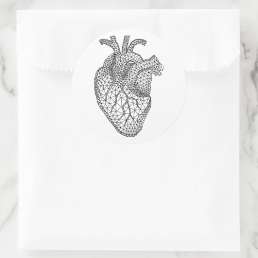 Geometrisch menselijk hart ronde sticker (Tas)