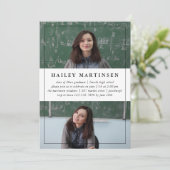 Geometrisch met Lijst Twee Fotoafstudeerfeest Kaart (Staand voorkant)