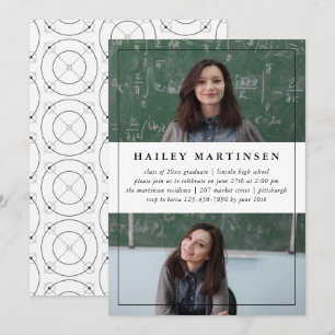 Geometrisch met Lijst Twee Fotoafstudeerfeest Kaart