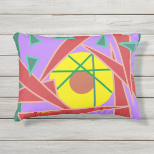 Geometrisch met meerdere kleuren buitenkussen