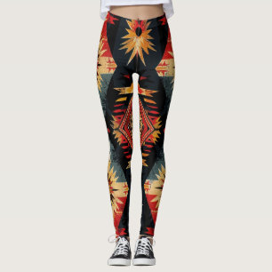 Geometrisch met Native American geïnspireerd ontwe Leggings