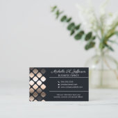 Geometrisch metallisch patroon | Zwart Visitekaartje (Staand voorkant)