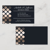 Geometrisch metallisch patroon | Zwart Visitekaartje (Voorkant / Achterkant)