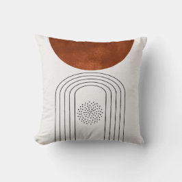 Geometrisch middeleeuws modern oranje sierkussen