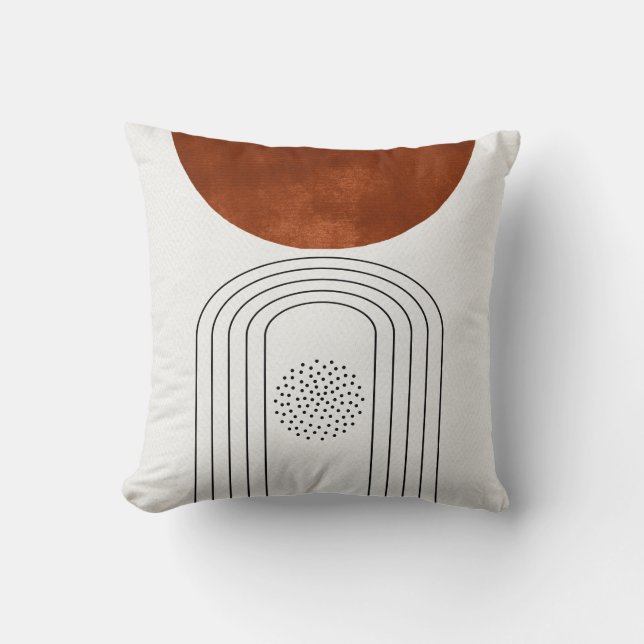 Geometrisch middeleeuws modern oranje sierkussen (Voorkant)