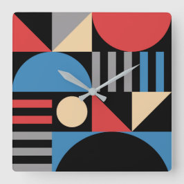 Geometrisch midden eeuw modern patroon vierkante klok