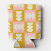 Geometrisch midden-eeuw modern retro patroon blikjeskoeler (Achterkant)