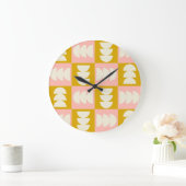 Geometrisch midden-eeuw modern retro patroon grote klok (Huis)