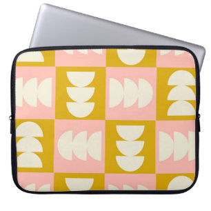 Geometrisch midden-eeuw modern retro patroon laptop sleeve