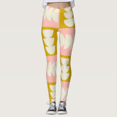 Geometrisch midden-eeuw modern retro patroon leggings (Voorkant)