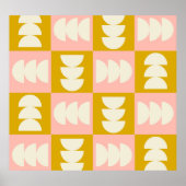 Geometrisch midden-eeuw modern retro patroon poster (Voorkant)