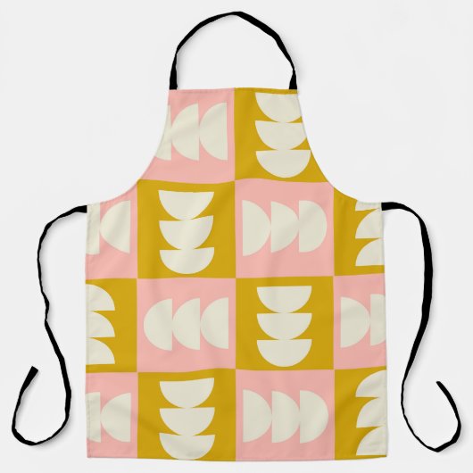 Geometrisch midden-eeuw modern retro patroon schort (Voorkant)