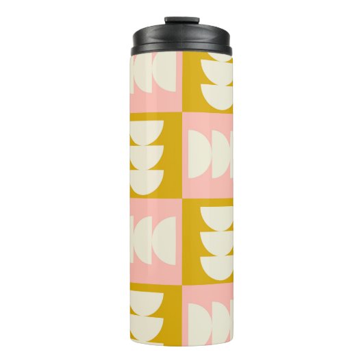 Geometrisch midden-eeuw modern retro patroon thermosbeker (Voorkant)