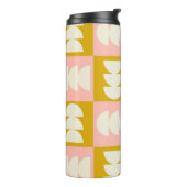 Geometrisch midden-eeuw modern retro patroon thermosbeker (Gedraaid links)