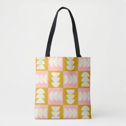 Geometrisch midden-eeuw modern retro patroon tote bag (Voorkant)