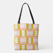 Geometrisch midden-eeuw modern retro patroon tote bag (Achterkant)