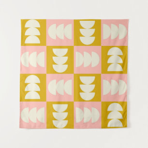 Geometrisch midden-eeuw modern retro patroon wandkleed
