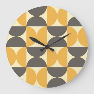 Geometrisch, midden-eeuw modern stijlpatroon. grote klok