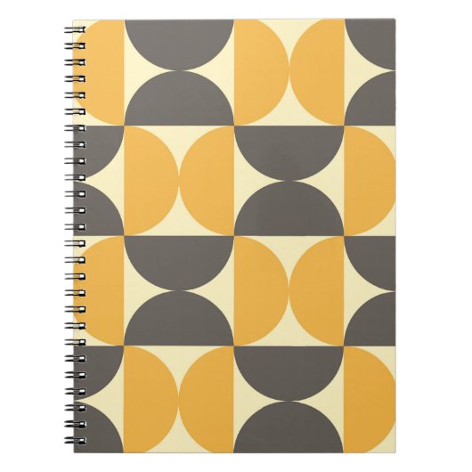Geometrisch, midden-eeuw modern stijlpatroon. notitieboek (Voorkant)