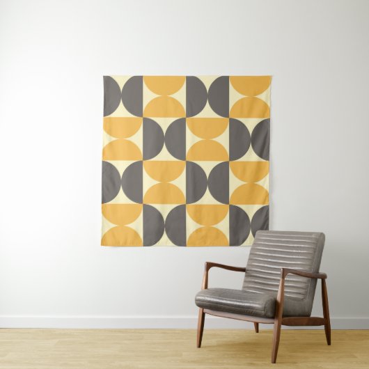 Geometrisch, midden-eeuw modern stijlpatroon. wandkleed (In Situ (horizontaal))