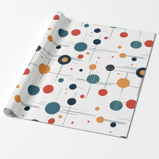 Geometrisch middenpatroon cadeaupapier (Uitgerold)