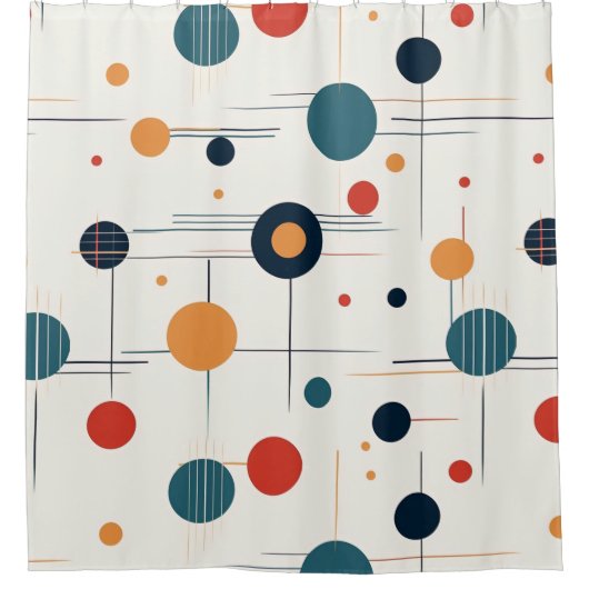 Geometrisch middenpatroon douchegordijn (Voorkant)