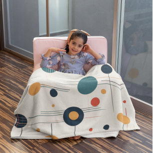 Geometrisch middenpatroon fleece deken