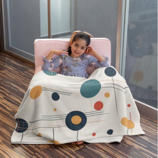 Geometrisch middenpatroon fleece deken