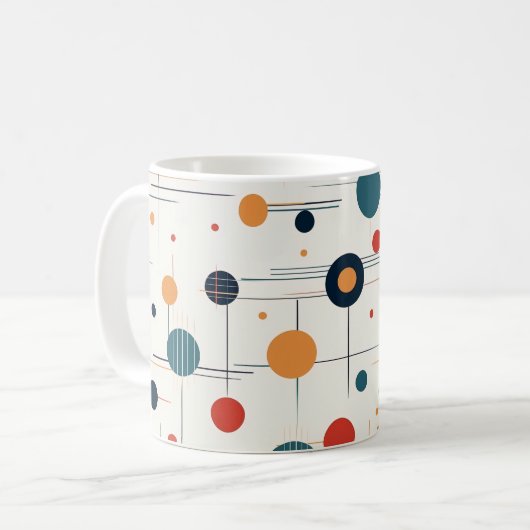 Geometrisch middenpatroon koffiemok (Voorkant links)