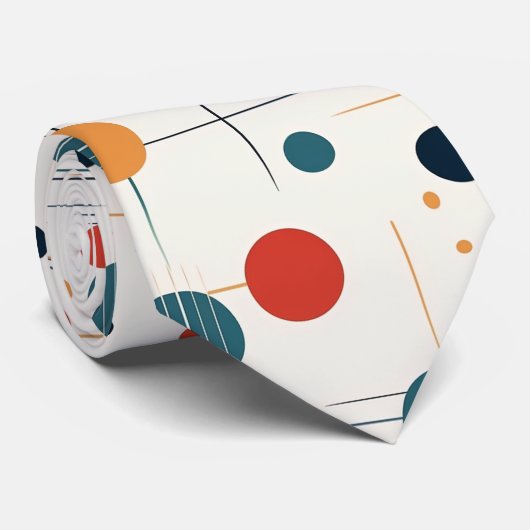 Geometrisch middenpatroon stropdas (Opgerold)