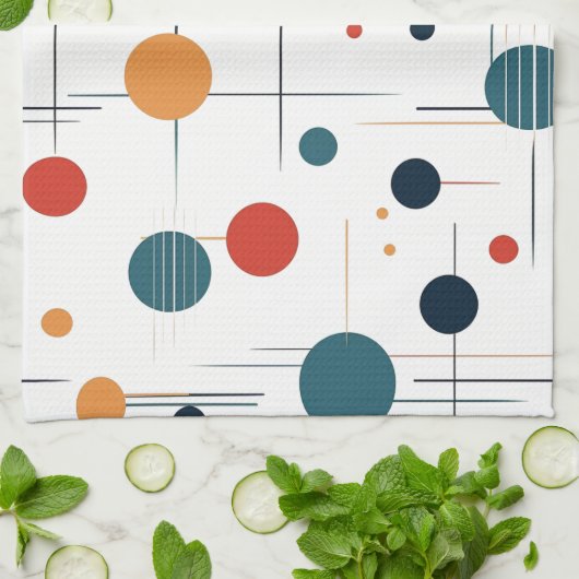 Geometrisch middenpatroon theedoek (Gevouwen)