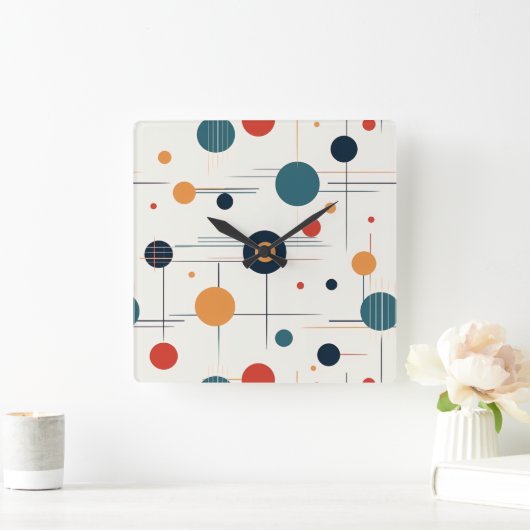 Geometrisch middenpatroon vierkante klok (Huis)