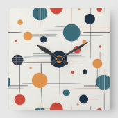 Geometrisch middenpatroon vierkante klok (Voorkant)